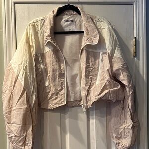 Garage Women's Beige and Off-White color block Bomber Jacket